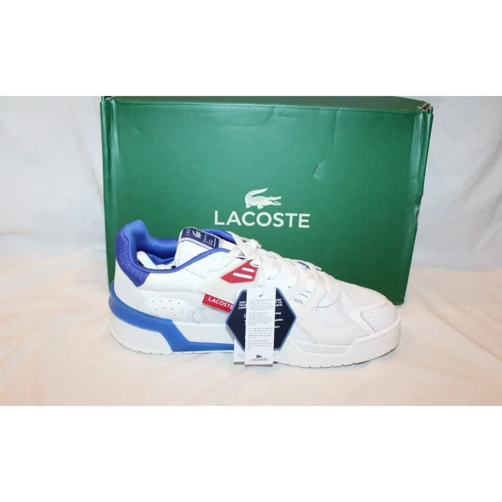 Lacoste LT 125 124 7 SMA White/Red/Blue Men’s Leather Sneakers US 8 EU 40.5